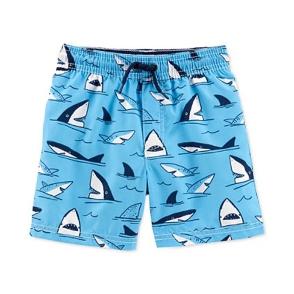 Carter's Shark Toddler Boy Swim Trunks Rash Guard Pool Beach Size 18 Months